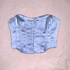 baby blue crop corset top
